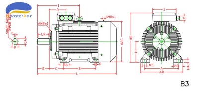 ابعاد-موتور-چدنی-پایه-دار-180-280