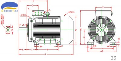 ابعاد-موتور-چدنی-پایه-دار-315-355